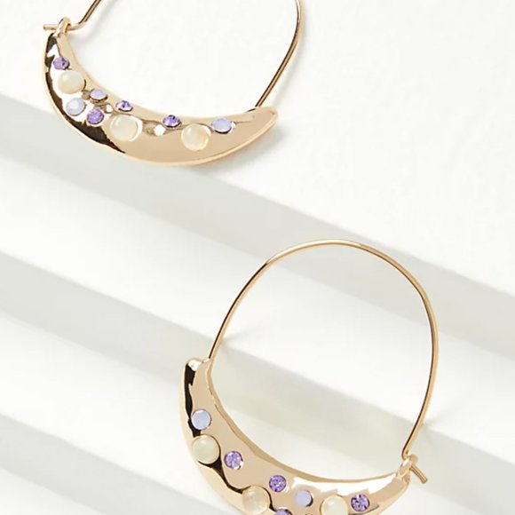 LOFT Jewelry - stone Crescent Earrings, NWT